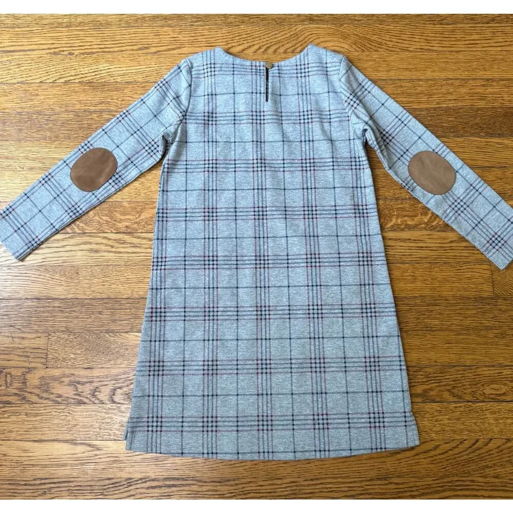 Hope & Henry Girls' Gray Plaid Dress Size 6